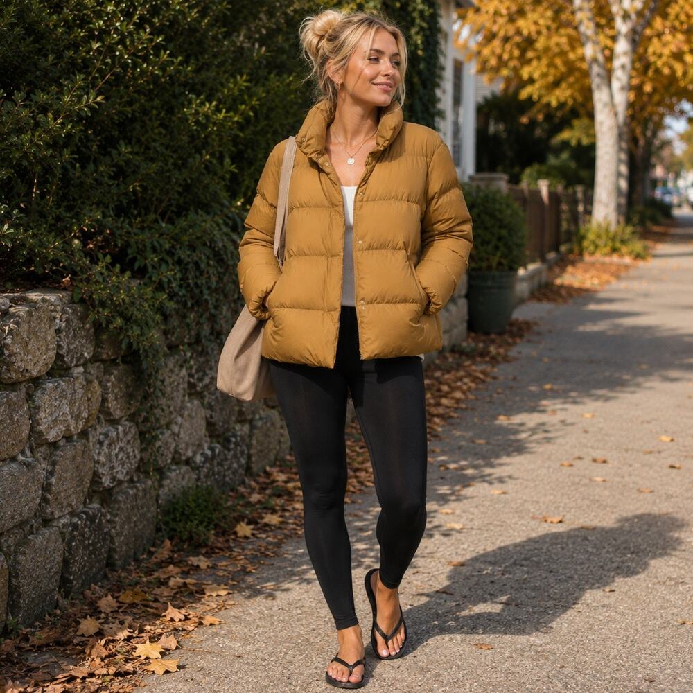 Uniqlo Ultra Light Down Jacket Camel/Tan Sz S Outdoor Quiet Luxury